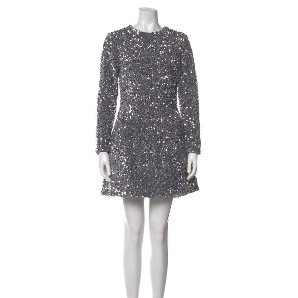 helsi - avery silver sequin backless mini dress